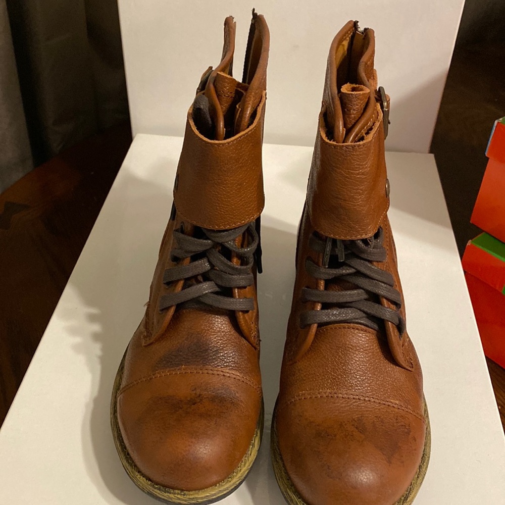 Brown lace boots